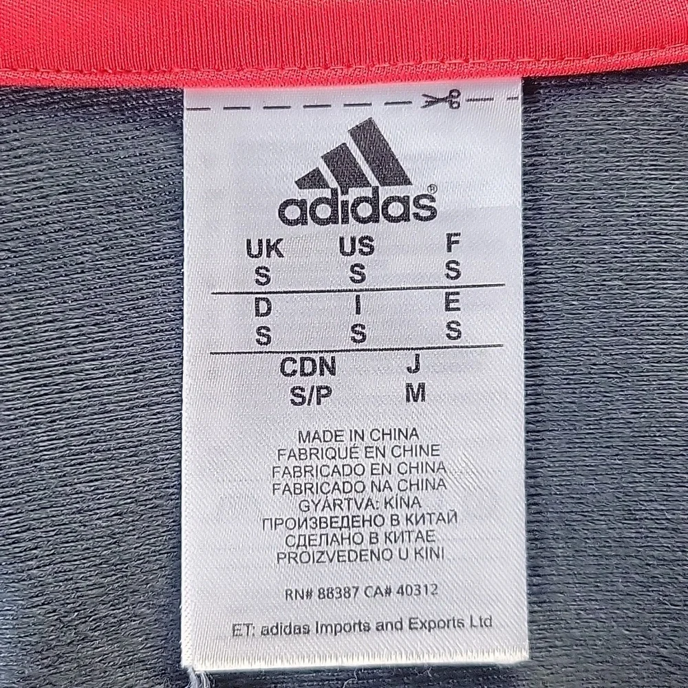 adidas Mens Dark Gray with Red Accents Windbreaker, Size: M